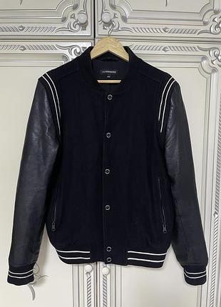 Куртка бомбер j. lindeberg bomber leather college jacket wool m-l
