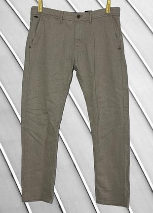 Мужские брюки massimo dutti w31 s m оригинал масело дутти стан идеал лен хлопок бежевые летние укороченные брюки slim fit 46