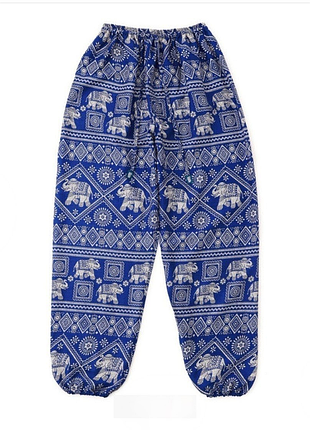 Легкі віскозні штани зі слонами 🐘💙 бохо етно хіпі індійський стиль таїланд