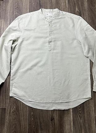 Сорочка чоловіча лляна zara, розмір xl