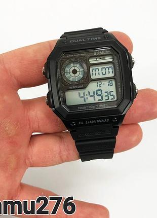 Годинник наручний чоловічий skmei 1299bk, годинник наручний електронний тактичний, годинник для військовослужбовців
