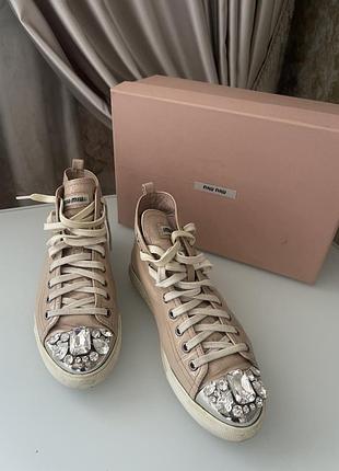 Жіночі шкіряні кеди miumiu, оригінал, повнорозмірний 37 розмір