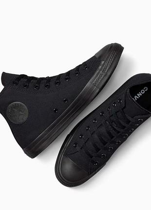 Кеды converse chuck taylor all star hi black mono, оригинал, 44 размер