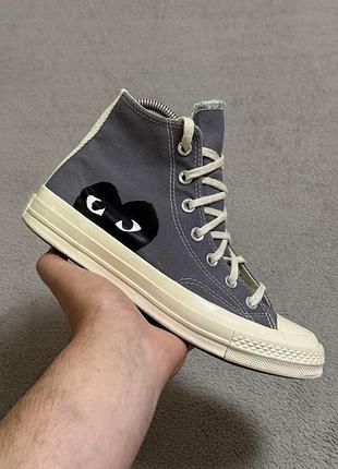Converse chuck 70 high x comme des garçons play 39р 24.5см кеди високі оригінал