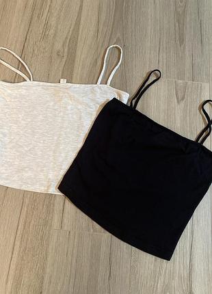 Маєчка коротенька в 2х кольорах h&m розмір s