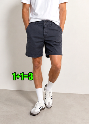 🤩1+1=3 базові приглушено сині котонові шорти чинос old navy, розмір 46 - 48