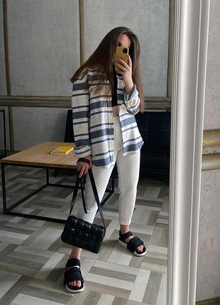 Щільна бавовняна сорочка в смужку