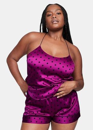 Роскошная атласная пижама raspberry cooler purple от victoria’s secret.