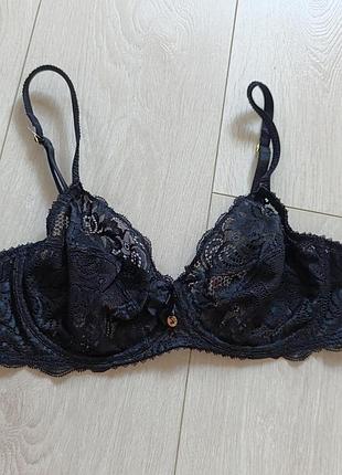 Чорний ажурний бюст мереживний ліф кружевний gossard 36c 80c 75d