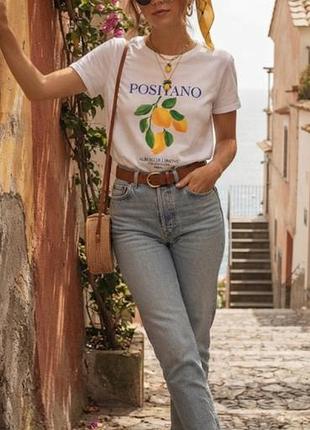 Крутая хлопковая футболка positano с лимонами италия xl р-р