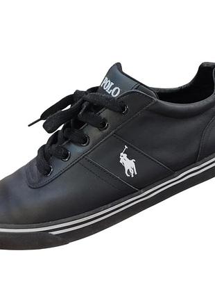 Чоловічі шкіряні кеди polo ralph lauren hanford — розмір 44