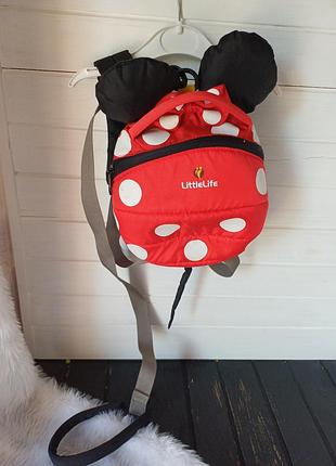 Дитячий рюкзак мінні маус міні з повідком littlelife minnie для дітей від 1-го року