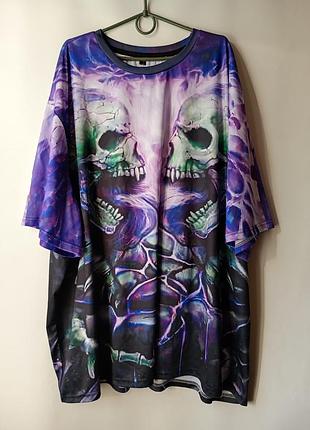 Стильна чоловіча футболка з черепами (великий розмір) 8xl. б/у