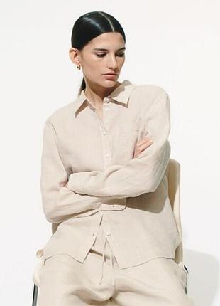 Сорочка 53%льон+віскоза, h&m, m