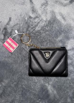 Картхолдер victoria's secret з брелоком, чорна екокожа