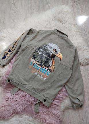 🦅❤️🦅 мега крутий котоновий  піджак  принт на спині орел