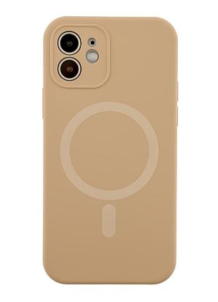 Чохол glow silicone case full camera with magsafe для iphone 12 desert gold