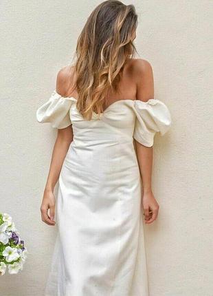 Сукня zara льон біла весільна коктейльна святкова laura ashley плаття