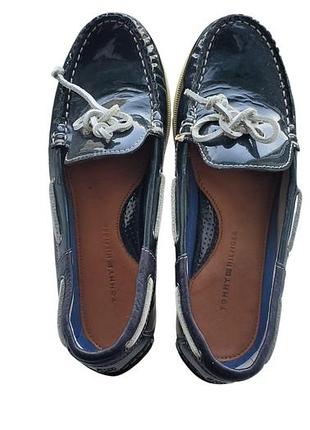 Кожаные лакированные топсайдеры / мокасины tommy hilfiger martha 1 (оригинал, р. 36)