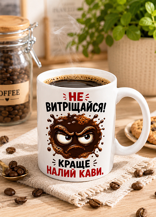 ☕😄 чашка 330 мл «не витріщайся! краще налий кави» | прикольний подарунок для любителів кави