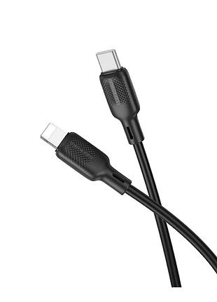 Кабель для заряджання та передачі даних usb borofone bx113 silicone fast charging pd27w/3a type-c to lightning 1 метр black