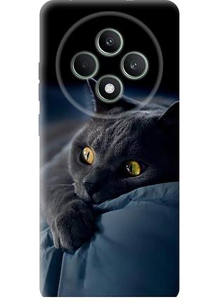 Чехол силиконовый на телефон oppo reno12 f 5g дымчатый кот "825u-3771-58250"