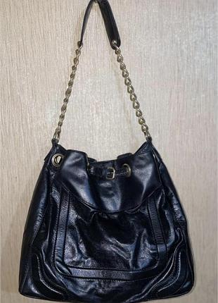 Велика шкіряна сумка topshop