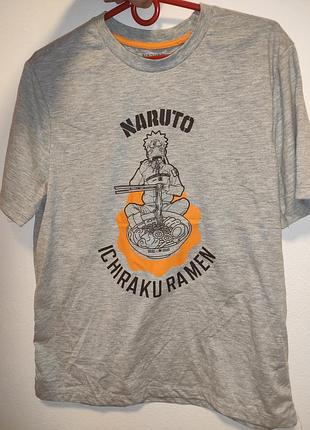 Стильная фирменная серая футболка naruto ichiraku ramen.м