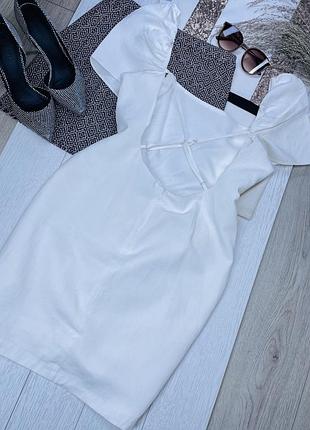 Біла лляна сукня zara xl лляна сукня з льону коротка сукня з відкритою спиною плаття великого розміру зара