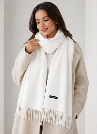 Двосторонній шарф палантин  cashmere 200*70 см білий