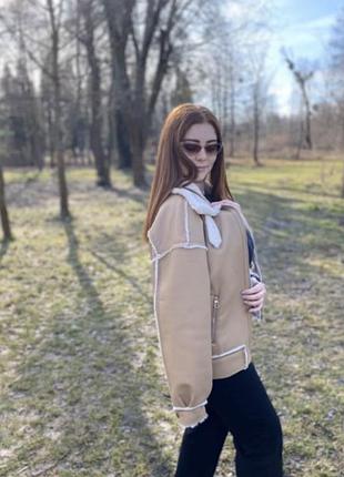 Стильна демісезонна куртка-дублянка t&t fashion  🤍 розмір l ❗️відправка лише по передоплаті або завдаток ❗️