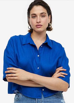 Вкорочена сорочка з чистого льону від h&m