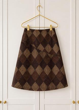 Коричнева спідниця юбка міді zara