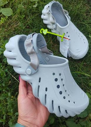 Крокси crocs echo clog atmosphere light grey m6w8