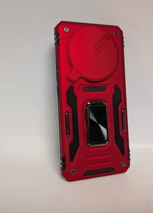 Чохол для xiaomi redmi note 15 / poco m8 camera slide, протиударний, tpu, із кільцем-тримачем, червоний