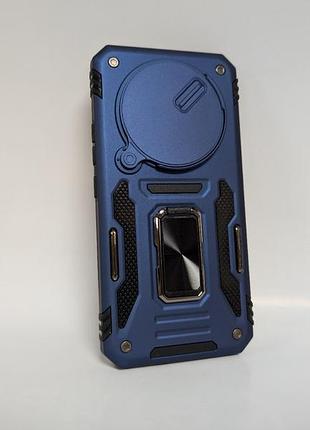 Чохол для xiaomi redmi note 15 pro + plus 5g / poco m8 pro 5g camera slide, протиударний, tpu, із кільцем-тримачем, синій