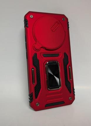 Чохол для xiaomi redmi note 15 pro + plus 5g / poco m8 pro 5g camera slide, протиударний, tpu, із кільцем-тримачем, червоний