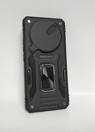 Чохол для xiaomi redmi note 15 / poco m8 camera slide, протиударний, tpu, із кільцем-тримачем, чорний