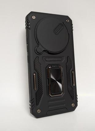 Чохол для xiaomi redmi note 15 pro + plus 5g / poco m8 pro 5g camera slide, протиударний, tpu, із кільцем-тримачем, чорний