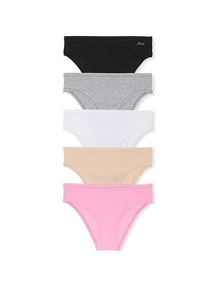 Набір трусиків victoria's secret pink 5 штук бразильяни victoria's secret бавовна білизна victoria's secret бюстгалтер victoria's secret