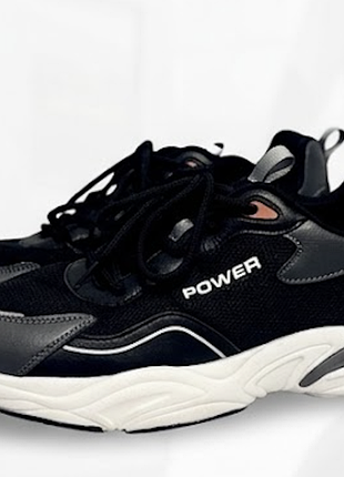 Кроссовки мужские спортивные power (черные), размер 42 (стелька 27 см) — в идеале!