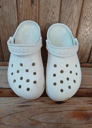 Білі дитячі крокси сабо шльопанці унісекс crocs c13 розмір 30