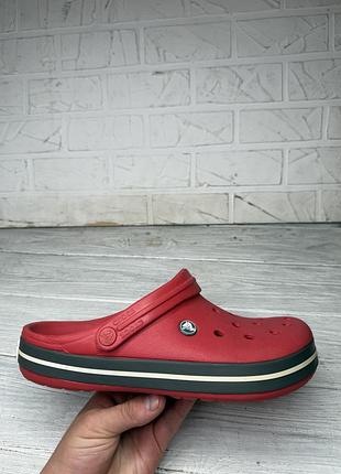 Яркие красные кроксы crocs m9 w11