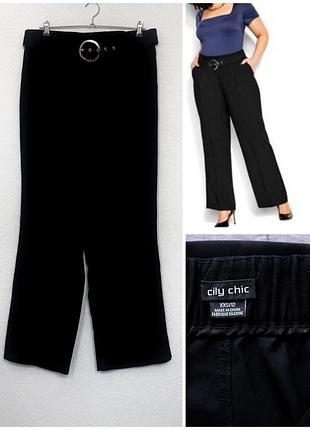 Женские брюки с ремнем высокая посадка city chic high rise wide leg suit perfect pant, p. 12/14