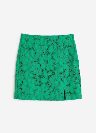 Спідниця жіноча h&m зелена спідниця з розрізом 40