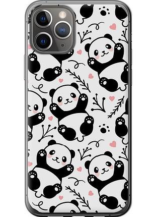 Чехол 2d пластиковый на телефон iphone 11 pro панды "4318t-1788-58250"