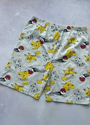 Пижамные шорты на мальчика хлопковые серые pokémon от primark р.164 см (13-14 лет)