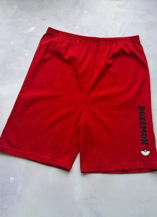 Пижамные шорты на мальчика хлопковые красные&nbsp;pokémon от primark р.170 см (14-15 лет)