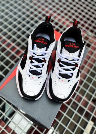 Nike air monarch iv white black red, кроссовки найки монарх10 фото