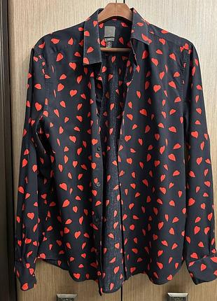 Стильна бавовняна сорочка h&m у сердечка